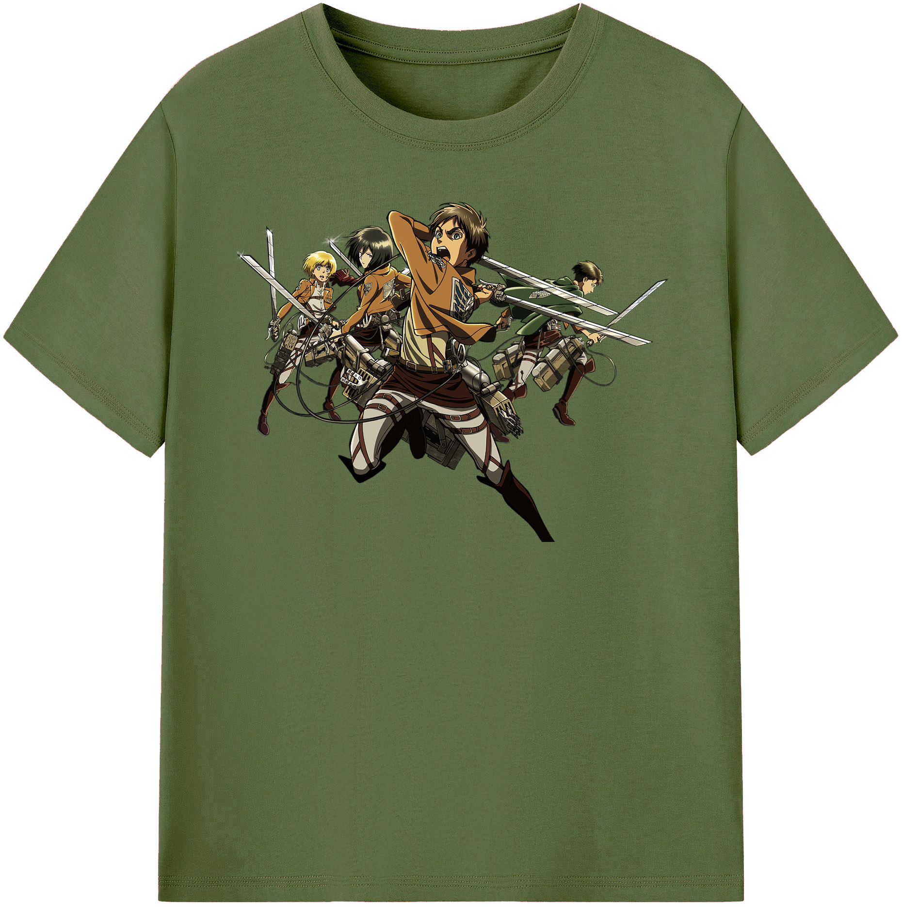 （画像用） 進撃の巨人 エレン･イェーガー Attack on Titan Eren Jäger 綿100％半袖Tシャツ（フロントプリント）